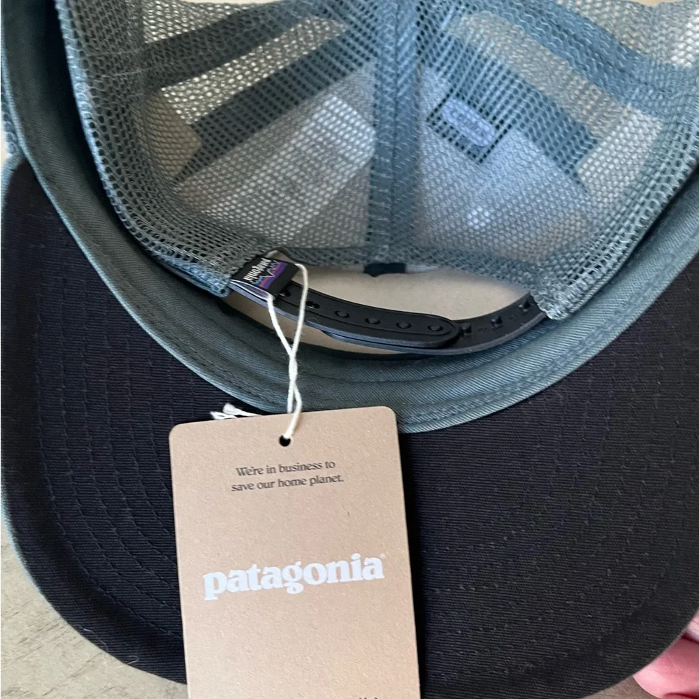 Patagonia Green and White Trucker Hat